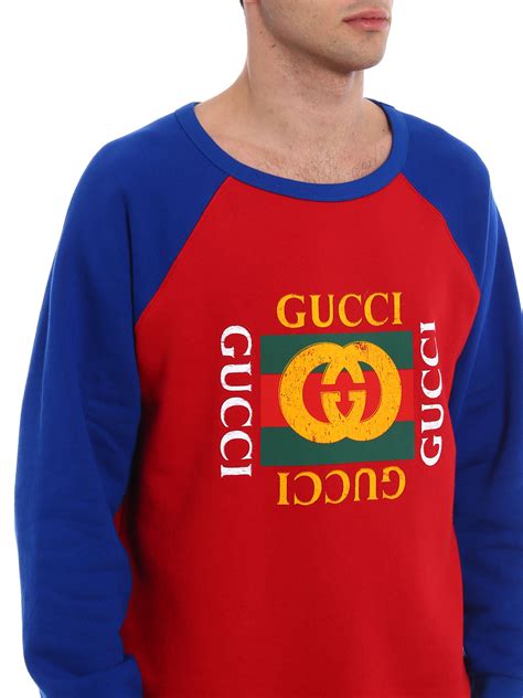 felpa jacquar gucci rossa e nera|GUCCI Felpa bianca e rossa con logo in cotone .